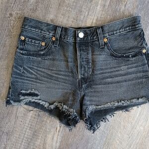 Levi's Black 501 Buttonfly Denim Shorts